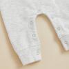 imageKuriozud Baby Boy Western Romper Letter Print Round Neck Long Sleeve Full Length Sweatshirt Jumpsuit for Fall WinterGray
