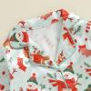 imageKuriozud Baby Girl Christmas Satin Silk Pajamas Button Down Santa Claus Pajamas Jumpsuit Feather Trim Sleeve Nightgown PjsAbeige