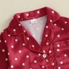 imageKuriozud Baby Girl Christmas Satin Silk Pajamas Button Down Santa Claus Pajamas Jumpsuit Feather Trim Sleeve Nightgown PjsRed