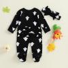 imageKuriozud My First Halloween Outfit Baby Girl Ghost Romper Pumpkin Onesie Newborn Preemie Girl Pajamas Thanksgiving ClothesHalloween Black