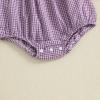 imageKuriozud Newborn Baby Girl Football Outfit Smocked Ruffle Romper Short Sleeve Jumpsuit Cute Baby Girl ClothesPlaid Tiger Purple