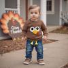 imageKuriozud Toddler Thanksgving Shirt Baby Boy Girl Tureky Pullover Sweatshirt Long Sleeve Crewneck Shirt Top Fall Winter OutfitTurkey Brown
