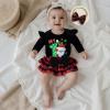 imageKuriozud My First Thanksgiving Outfit Baby Girl Turkey Romper BodysuitRuffle Tutu Shorts Bloomer 1st Thanksgiving ClothesChristmas Black Red