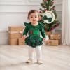 imageKuriozud My First Thanksgiving Outfit Baby Girl Turkey Romper BodysuitRuffle Tutu Shorts Bloomer 1st Thanksgiving ClothesChristmas Green