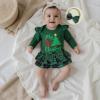 imageKuriozud My First Thanksgiving Outfit Baby Girl Turkey Romper BodysuitRuffle Tutu Shorts Bloomer 1st Thanksgiving ClothesChristmas Green
