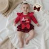 imageKuriozud My First Thanksgiving Outfit Baby Girl Turkey Romper BodysuitRuffle Tutu Shorts Bloomer 1st Thanksgiving ClothesChristmas Red