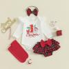 imageKuriozud My First Thanksgiving Outfit Baby Girl Turkey Romper BodysuitRuffle Tutu Shorts Bloomer 1st Thanksgiving ClothesChristmas White