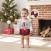 imageKuriozud My First Thanksgiving Outfit Baby Girl Turkey Romper BodysuitRuffle Tutu Shorts Bloomer 1st Thanksgiving ClothesChristmas White