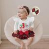 imageKuriozud My First Thanksgiving Outfit Baby Girl Turkey Romper BodysuitRuffle Tutu Shorts Bloomer 1st Thanksgiving ClothesChristmas White