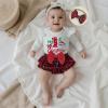 imageKuriozud My First Thanksgiving Outfit Baby Girl Turkey Romper BodysuitRuffle Tutu Shorts Bloomer 1st Thanksgiving ClothesChristmas White