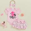 imageKuriozud My First Thanksgiving Outfit Baby Girl Turkey Romper BodysuitRuffle Tutu Shorts Bloomer 1st Thanksgiving ClothesFathers Day Pink