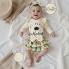 imageKuriozud My First Thanksgiving Outfit Baby Girl Turkey Romper BodysuitRuffle Tutu Shorts Bloomer 1st Thanksgiving ClothesHalloween Beige