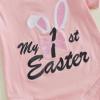 imageKuriozud My First Thanksgiving Outfit Baby Girl Turkey Romper BodysuitRuffle Tutu Shorts Bloomer 1st Thanksgiving ClothesPink My 1st Easter