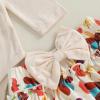 imageKuriozud My First Thanksgiving Outfit Baby Girl Turkey Romper BodysuitRuffle Tutu Shorts Bloomer 1st Thanksgiving ClothesThanksgiving Beige