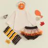 imageKuriozud My First Thanksgiving Outfit Baby Girl Turkey Romper BodysuitRuffle Tutu Shorts Bloomer 1st Thanksgiving ClothesThanksgiving Beige a