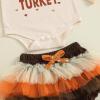 imageKuriozud My First Thanksgiving Outfit Baby Girl Turkey Romper BodysuitRuffle Tutu Shorts Bloomer 1st Thanksgiving ClothesThanksgiving Beige a