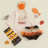 imageKuriozud My First Thanksgiving Outfit Baby Girl Turkey Romper BodysuitRuffle Tutu Shorts Bloomer 1st Thanksgiving ClothesThanksgiving Beige a