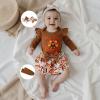 imageKuriozud My First Thanksgiving Outfit Baby Girl Turkey Romper BodysuitRuffle Tutu Shorts Bloomer 1st Thanksgiving ClothesThanksgiving Brown