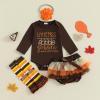 imageKuriozud My First Thanksgiving Outfit Baby Girl Turkey Romper BodysuitRuffle Tutu Shorts Bloomer 1st Thanksgiving ClothesThanksgiving Brown a