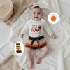 imageKuriozud My First Thanksgiving Outfit Baby Girl Turkey Romper BodysuitRuffle Tutu Shorts Bloomer 1st Thanksgiving ClothesThanksgiving White