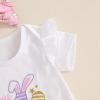 imageKuriozud My First Thanksgiving Outfit Baby Girl Turkey Romper BodysuitRuffle Tutu Shorts Bloomer 1st Thanksgiving ClothesWhite Pink My 1st Easter a