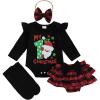 imageKuriozud My First Thanksgiving Outfit Baby Girl Turkey Romper BodysuitRuffle Tutu Shorts Bloomer 1st Thanksgiving ClothesChristmas Black Red