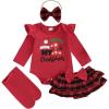 imageKuriozud My First Thanksgiving Outfit Baby Girl Turkey Romper BodysuitRuffle Tutu Shorts Bloomer 1st Thanksgiving ClothesChristmas Red