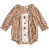 imageKuriozud Newborn Baby Girl Thanksgiving Outfit Bubble Romper Long Sleeve Jumpsuit Cute Infant Girl Fall ClothesCrewneck Turkey Brown