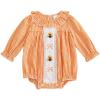 imageKuriozud Newborn Baby Girl Thanksgiving Outfit Bubble Romper Long Sleeve Jumpsuit Cute Infant Girl Fall ClothesCrewneck Turkey Orange