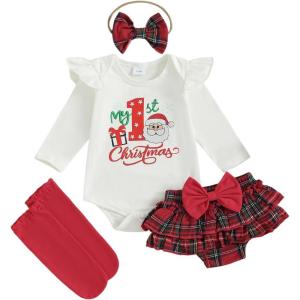 imageKuriozud My First Thanksgiving Outfit Baby Girl Turkey Romper BodysuitRuffle Tutu Shorts Bloomer 1st Thanksgiving ClothesChristmas White