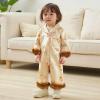 imageKuriozud Baby Girl Boy Fall Button Down Silk Satin Pajamas Romper OnePiece Jumpsuit Long Sleeve Nightgown Pjs SleepwearHalloweenapricot