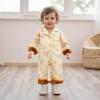 imageKuriozud Baby Girl Boy Fall Button Down Silk Satin Pajamas Romper OnePiece Jumpsuit Long Sleeve Nightgown Pjs SleepwearHalloweenapricot