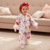 imageKuriozud Baby Girl Boy Fall Button Down Silk Satin Pajamas Romper OnePiece Jumpsuit Long Sleeve Nightgown Pjs SleepwearHalloweenpink