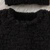 imageKuriozud Cute Fuzzy Animal Costume for Baby Girl Boy Halloween Costume Romper with Hat and Leg Warmer 4pcs Cosplay OutfitCat Black Pink