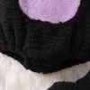 imageKuriozud Cute Fuzzy Animal Costume for Baby Girl Boy Halloween Costume Romper with Hat and Leg Warmer 4pcs Cosplay OutfitCat Black Purple