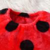 imageKuriozud Cute Fuzzy Animal Costume for Baby Girl Boy Halloween Costume Romper with Hat and Leg Warmer 4pcs Cosplay OutfitLadybug Red
