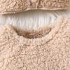 imageKuriozud Cute Fuzzy Animal Costume for Baby Girl Boy Halloween Costume Romper with Hat and Leg Warmer 4pcs Cosplay OutfitLamb Beige