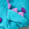 imageKuriozud Cute Fuzzy Animal Costume for Baby Girl Boy Halloween Costume Romper with Hat and Leg Warmer 4pcs Cosplay OutfitMonster Blue