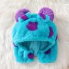 imageKuriozud Cute Fuzzy Animal Costume for Baby Girl Boy Halloween Costume Romper with Hat and Leg Warmer 4pcs Cosplay OutfitMonster Blue