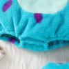 imageKuriozud Cute Fuzzy Animal Costume for Baby Girl Boy Halloween Costume Romper with Hat and Leg Warmer 4pcs Cosplay OutfitMonster Blue