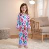 imageKuriozud Kids Toddler Girl Pajamas Fuzzy Trim Long Sleeve Button Down Shirt Top and Pants 2pcs Pjs Sets SleepwearDoughnut Purple