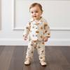 imageKuriozud Toddler Baby Boy Girl Halloween Pajamas Pumpkin Button Down Top And Pants Cotton Linen Sleepwear Cute Halloween PjsPumpkin Apricot