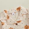 imageKuriozud Toddler Baby Boy Girl Halloween Pajamas Pumpkin Button Down Top And Pants Cotton Linen Sleepwear Cute Halloween PjsPumpkin Apricot
