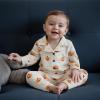 imageKuriozud Toddler Baby Boy Girl Halloween Pajamas Pumpkin Button Down Top And Pants Cotton Linen Sleepwear Cute Halloween PjsPumpkin Apricot