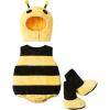 imageKuriozud Cute Fuzzy Animal Costume for Baby Girl Boy Halloween Costume Romper with Hat and Leg Warmer 4pcs Cosplay OutfitBee Yellow