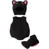imageKuriozud Cute Fuzzy Animal Costume for Baby Girl Boy Halloween Costume Romper with Hat and Leg Warmer 4pcs Cosplay OutfitCat Black Pink