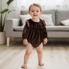 imageKuriozud Newborn Baby Girl Fall Winter Clothes Velvet Ruffle Long Sleeve Romper Cute Baby Girl Outfit Infant Girl ClothingRuffle Brown