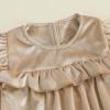 imageKuriozud Newborn Baby Girl Fall Winter Clothes Velvet Ruffle Long Sleeve Romper Cute Baby Girl Outfit Infant Girl ClothingRuffle Khaki