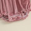 imageKuriozud Newborn Baby Girl Fall Winter Clothes Velvet Ruffle Long Sleeve Romper Cute Baby Girl Outfit Infant Girl ClothingRuffle Pink