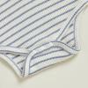 imageKuriozud Newborn Baby Boy Clothes Long Sleeve Romper Bodysuit One Peice Outfit Infant Soft Waffle Fall Winter ClothingButton Stripe Blue